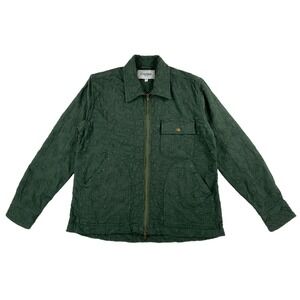 Corridor New York Floral Embroidered Zip Up Jacket Men's XS Green